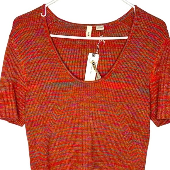 NWT Moth Anthropologie Fitted Ribbed Short Sleeve Sweater - Picture 3 of 9